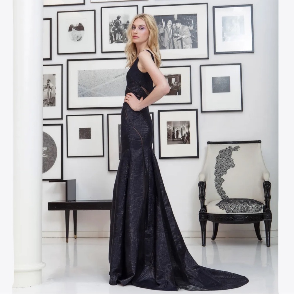 Lela Rose shimmery navy gown size 2 dress